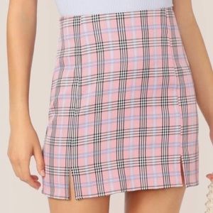 Shien Plaid Skirt with Zipper Size Large